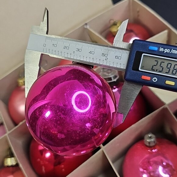 Pink Christmas Baubles 16pcs Various Sizes Vintage Germany Poland Ornaments - Picture 12 of 15